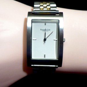 Men's Kenneth Cole New York Rectangular Face Watch w/Metal Band, New Battery